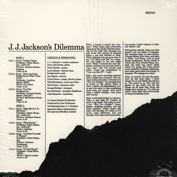 J.J. Jackson's Dilemma : J.J. Jackson's Dilemma (LP, Album, RE)