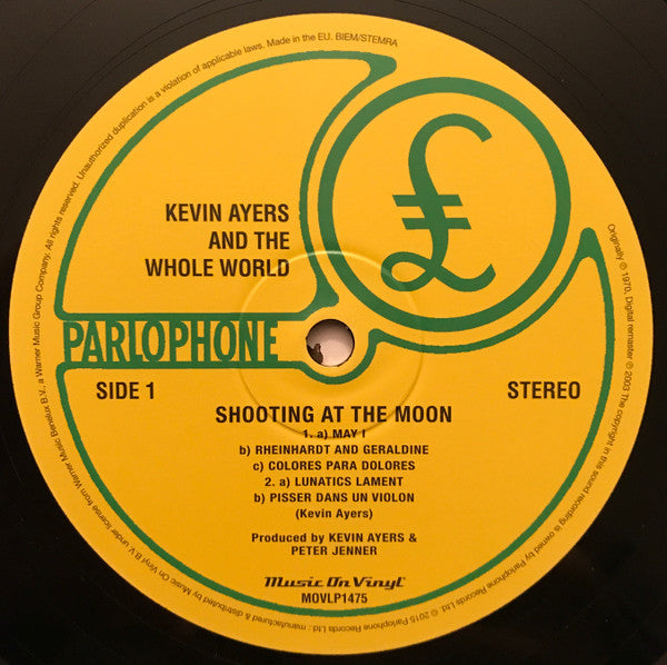 Kevin Ayers and The Whole World : Shooting At The Moon (LP, Album, RE, RM, 180)