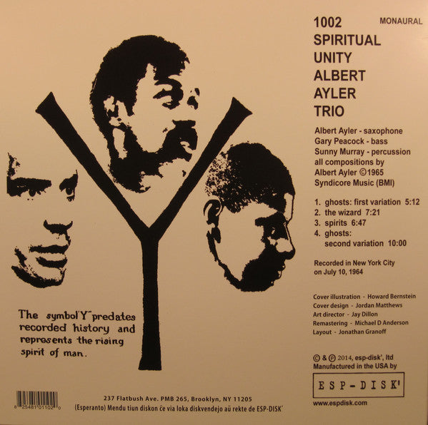 Albert Ayler Trio : Spiritual Unity (LP, Album, Mono, RE, 180)