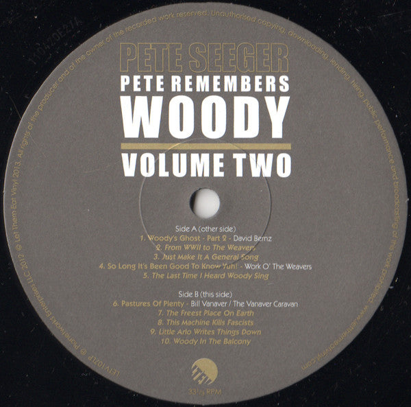 Pete Seeger : Pete Remembers Woody: Volume Two (2xLP, Album)