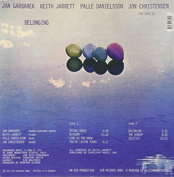 Jan Garbarek, Keith Jarrett, Palle Danielsson, Jon Christensen : Belonging (LP, Album, RE)