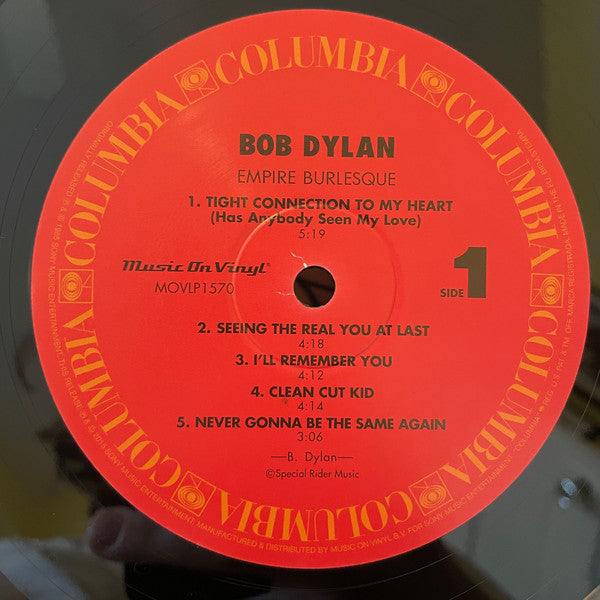 Bob Dylan : Empire Burlesque (LP, Album, RE, 180)