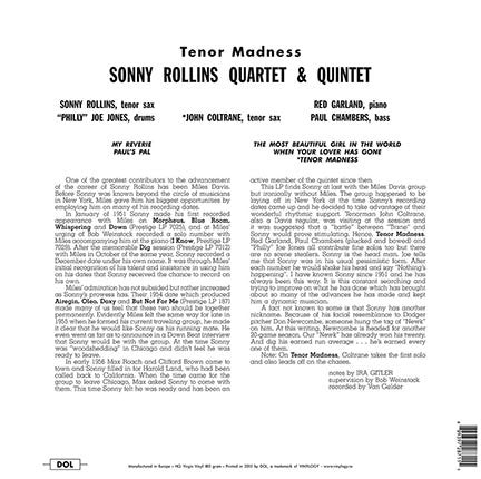 Sonny Rollins Quartet : Tenor Madness (LP, Album, RE, 180)