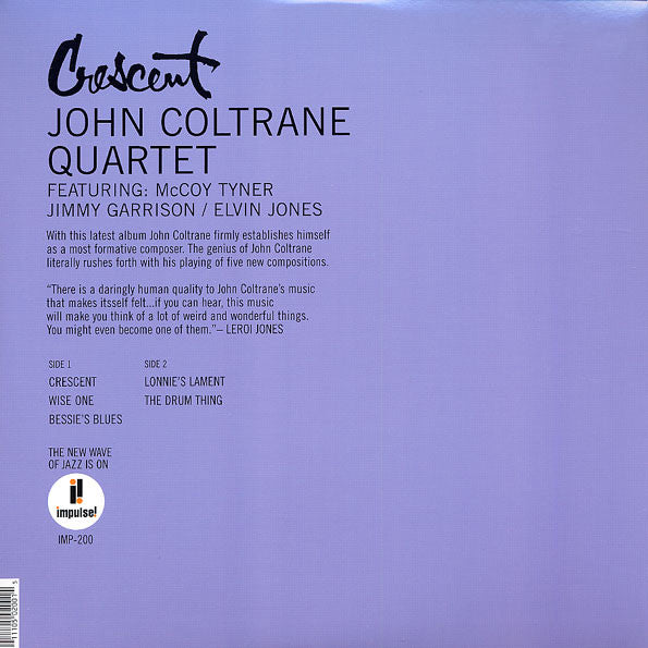 The John Coltrane Quartet : Crescent (LP, Album, Ltd, RE, RM, 180)