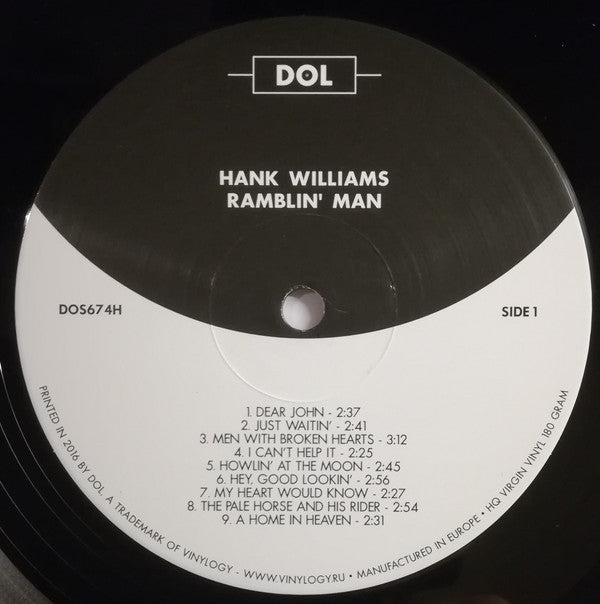 Hank Williams : Ramblin' Man (LP, Album, RE, 180)