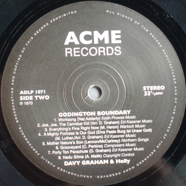 Davy Graham & Holly Gwyn : Godington Boundry (LP, Album, Ltd, RE, RM)