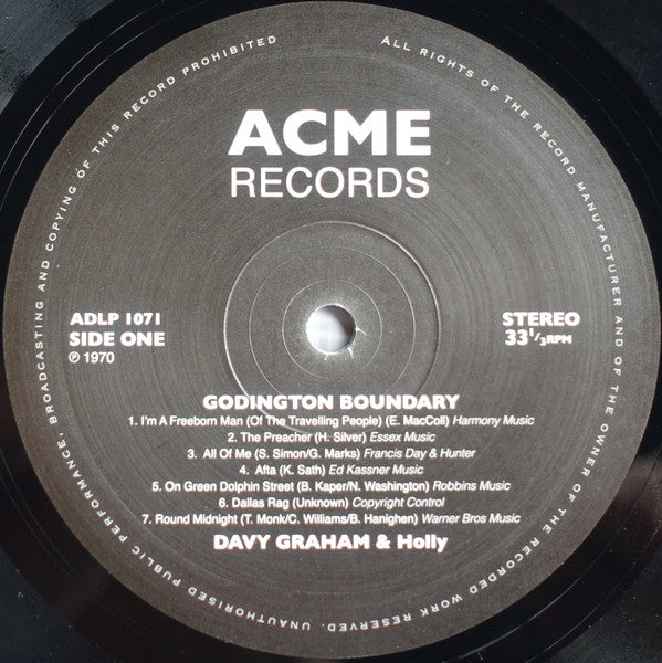 Davy Graham & Holly Gwyn : Godington Boundry (LP, Album, Ltd, RE, RM)