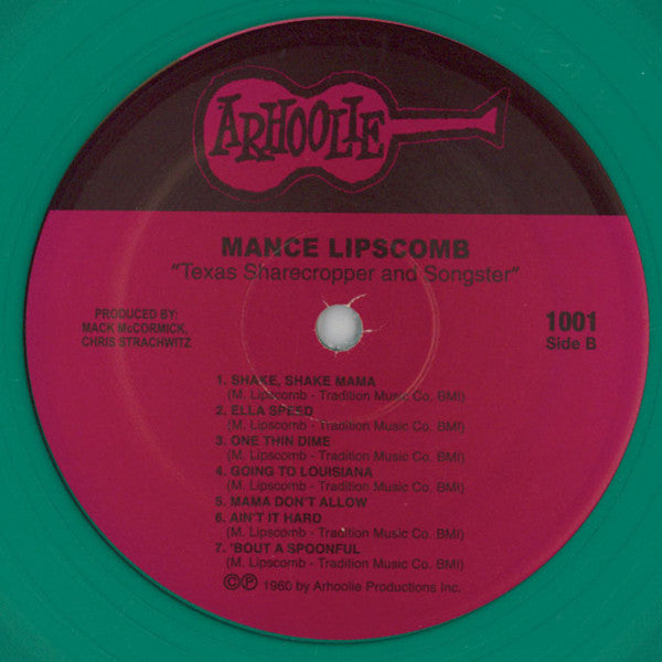 Mance Lipscomb : Texas Sharecropper And Songster (LP, Album, Ltd, RE, Gre)
