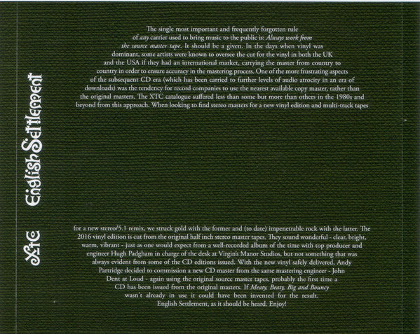 XTC : English Settlement (CD, Album, RE, RM, Ori)