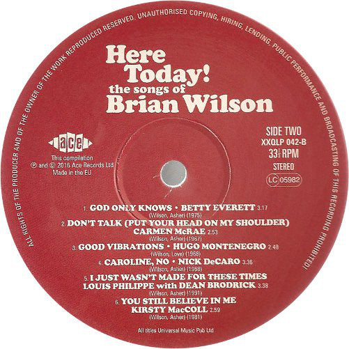 Various : Here Today! (The Songs of Brian Wilson) (LP, Comp, Whi)