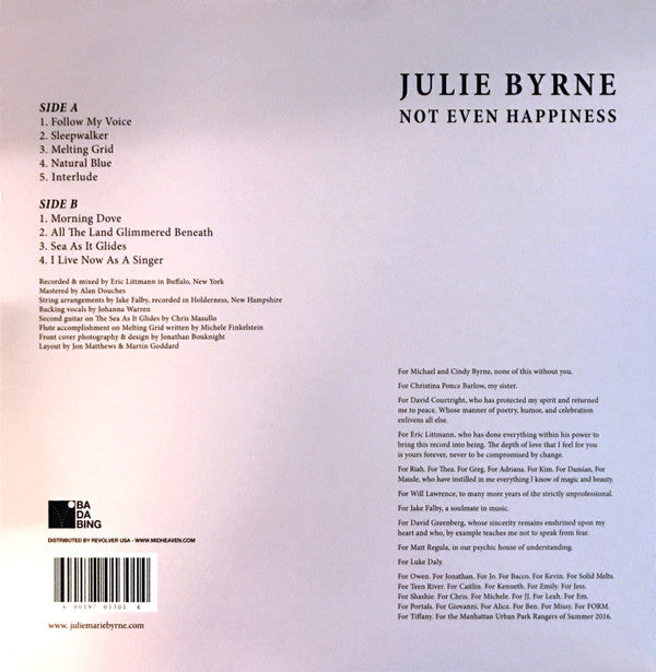 Julie Byrne : Not Even Happiness (LP, Album)