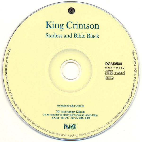 King Crimson : Starless And Bible Black (HDCD, Album, RE, RM, RP)